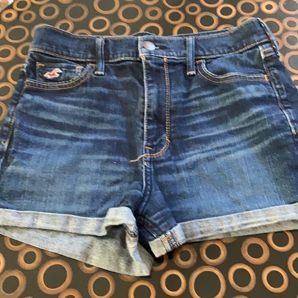 Hollister Pants - Hollister high waisted dark wash jean shorts